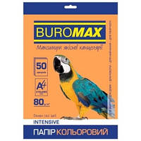 Бумага цветная А4 80г/м2 Intensiv оранжевая 50 листов BUROMAX ВМ.2721350-11