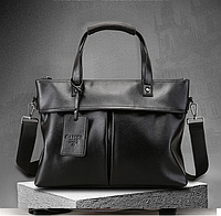 Мужской модный черный кожаный деловой брендовый офисный портфель.Мужская сумка для документов ноутбука топ
