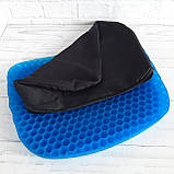 Ортопедична гелева подушка EGG SITTER для сидіння на стілець для розвантаження хребта з чохлом, фото 9