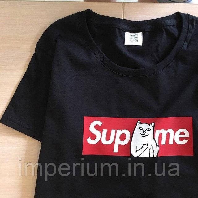 Кежуал футболка supreme ripndip | лого кіт, фото 1