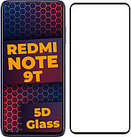 5D стекло Xiaomi Redmi Note 9T (Защитное Full Glue) Black (Сяоми Ксиаоми Редми Ноут Ноте 9Т)