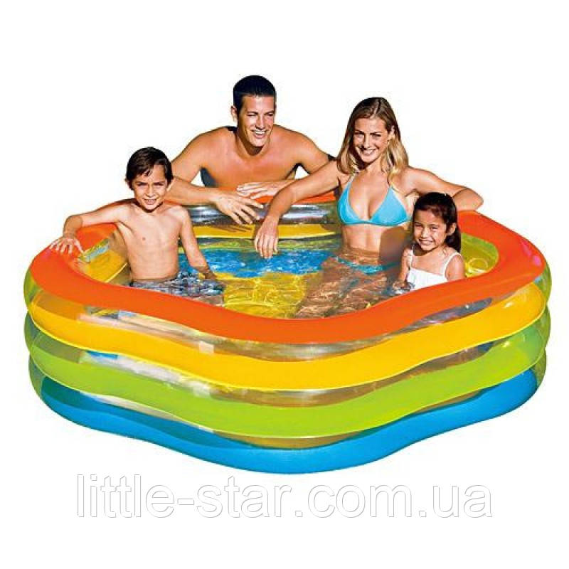 Дитячий надувний басейн Intex 56495 Морська зірка, 183 х 180 х 53 см, надувне дно, 460 л