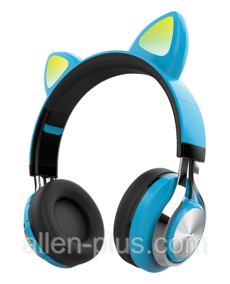 Навушники зі світними вушками бездротові Bluetooth HAVIT H623BT сині
