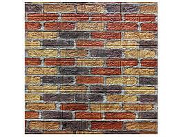 Самоклеюча 3D панель 700x770x6мм (FGZW-4) Бежево-коричнева цегла Катеринославська