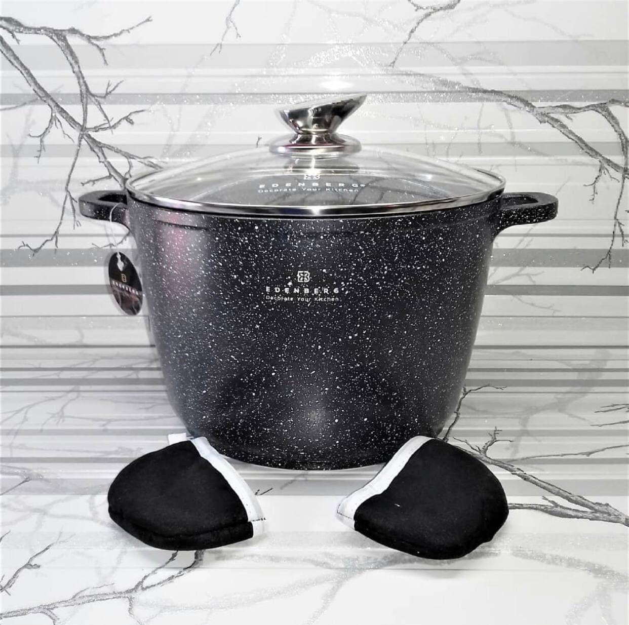 Каструля казан із мармуровим покриттям 14 л 32 см  Edenberg EB-1173 Глибокий казан індукційне дно, фото 1