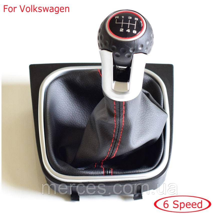Ручка і чохол КПП (6 ступка) Volkswagen Golf 5 6 Фольксваген Гольф V VI чорна перемикання передач 5G1711113