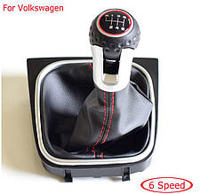 Ручка і чохол КПП (6 ступка) Volkswagen Golf 5 6 Фольксваген Гольф V VI чорна перемикання передач 5G1711113