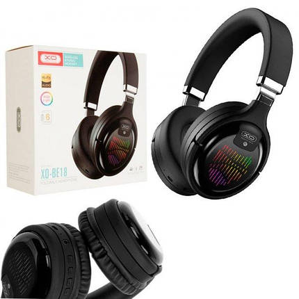 Бездротові навушники XO BE18 Bluetooth 5.0, підсвічування Black, фото 1