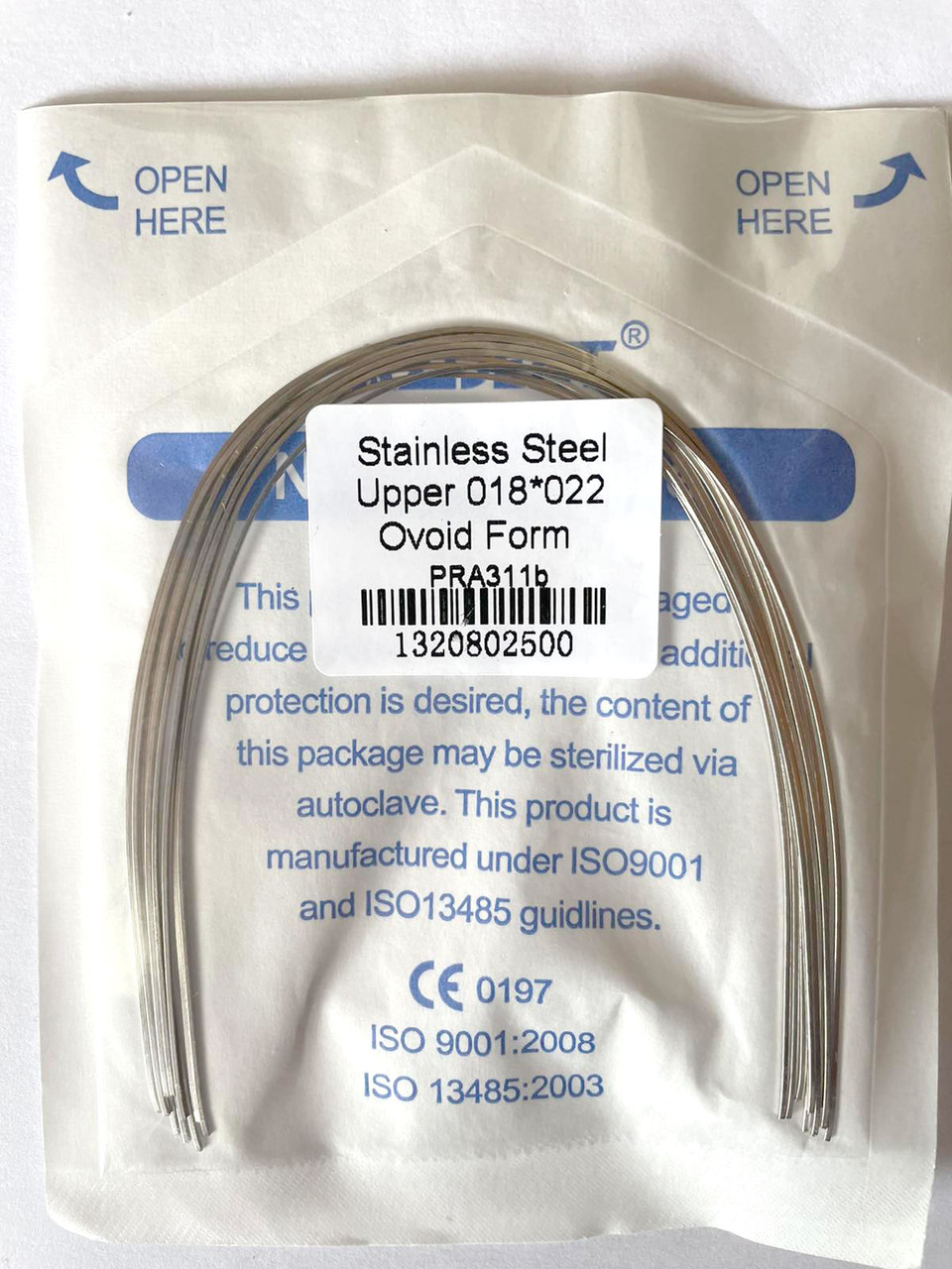 Дуги Azdent Stainless Steel (SS), 018x022, верх, 10шт/уп. Ovoid Form