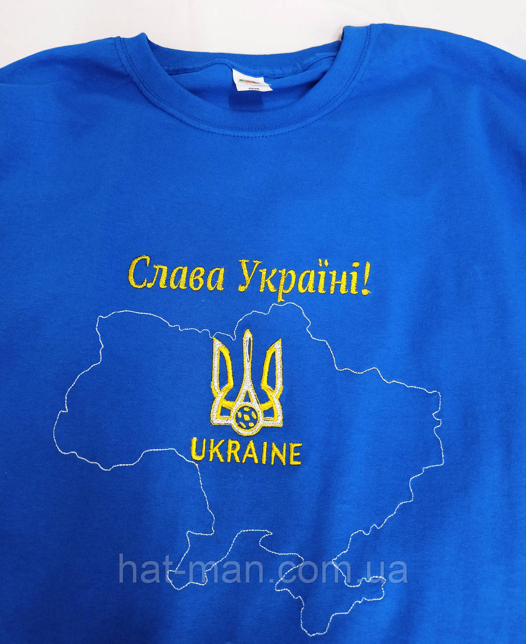 Футболка "Слава Україні! Героям слава!" з картою і символікою Збірної України по футболу, фото 1