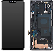 Дисплей (екран) для LG G710 G7 ThinQ/G7 Plus + тачскрін, чорний, з передньою панеллю, New Aurora Black,