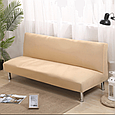 Універсальний еврочехол для дивана, чохол на диван накидка натяжна Біфлекс 4-х місцевий Бежевий, фото 8