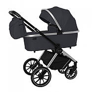 Універсальна коляска 3 в 1 Carello Optima CRL-6504 Platinum Grey Текстиль льон Сумка для мами, фото 2