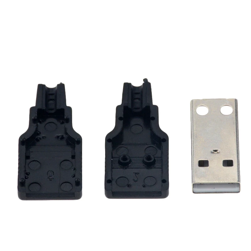 Розбірний USB роз'єм штекер тато чорний - надійний роз'єм для підключення пристроїв.