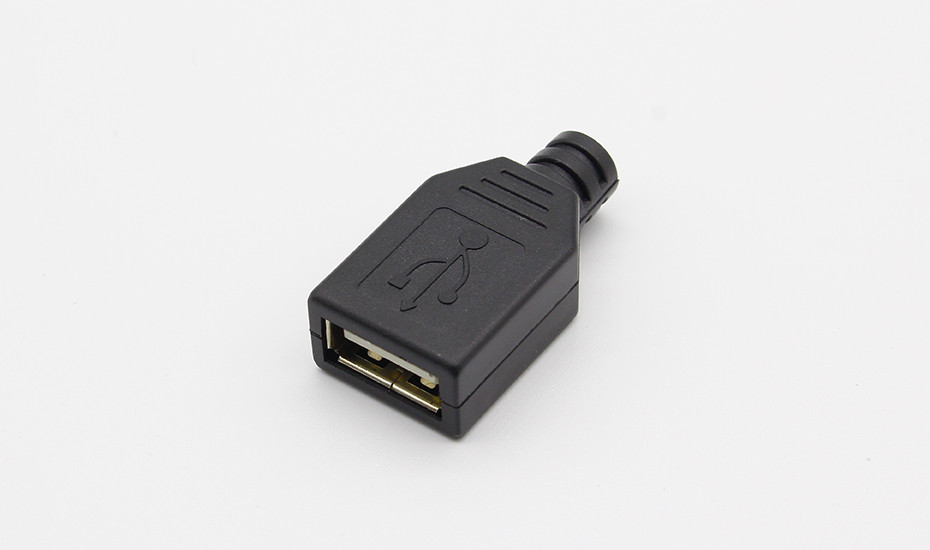 Розбірний USB роз'єм мама чорний для пайки та зборки, новий