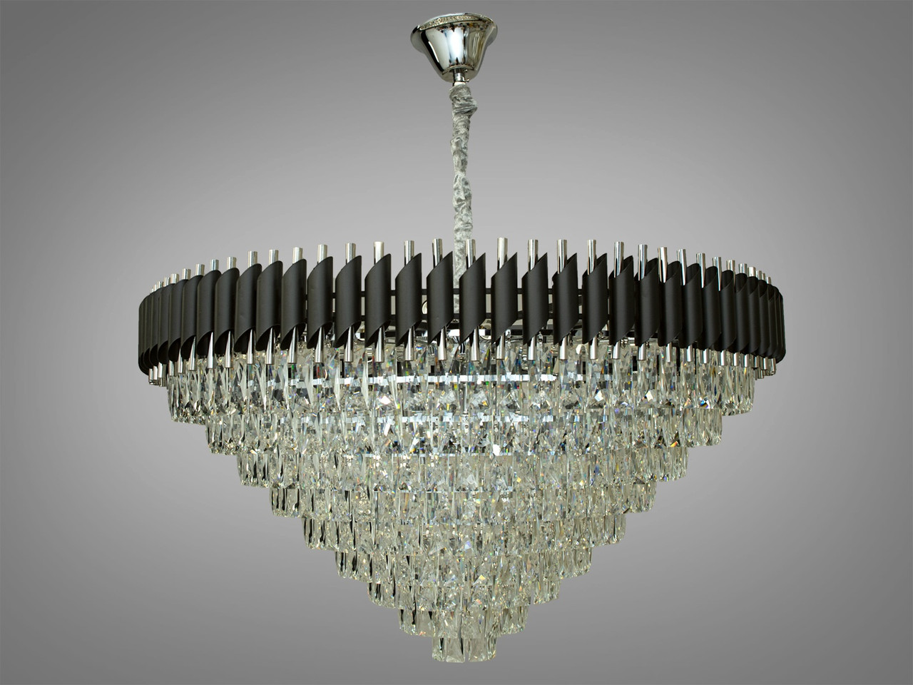 Сучасна кришталева люстра 201202/1000BK+HR, фото 1