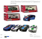 Модель легкова KT5369FW 5" 2012 Bentley Continental GT Speed w/printing метал.інерц.відкр.дв.