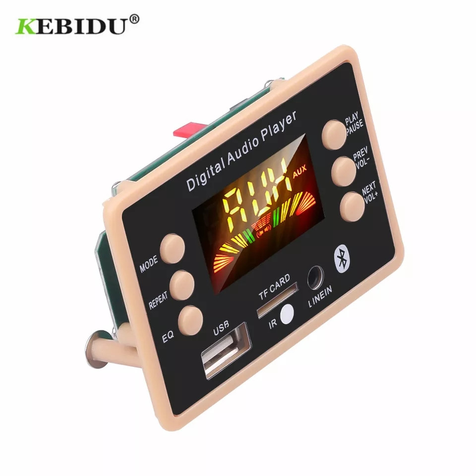Bluetooth MP3 модуль Kebidu Pro, USB/SD/FM/Bluetooth 5.0, Еквалайзер, Пульт, для дому, автомобіля, акустики