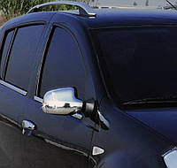 Накладки на зеркала (2 шт) V-2 Полированная нержавейка для Dacia Sandero 2007-2013 гг