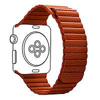 Кожаный ремешок для Apple Watch 42/44/45/49mm Orange
