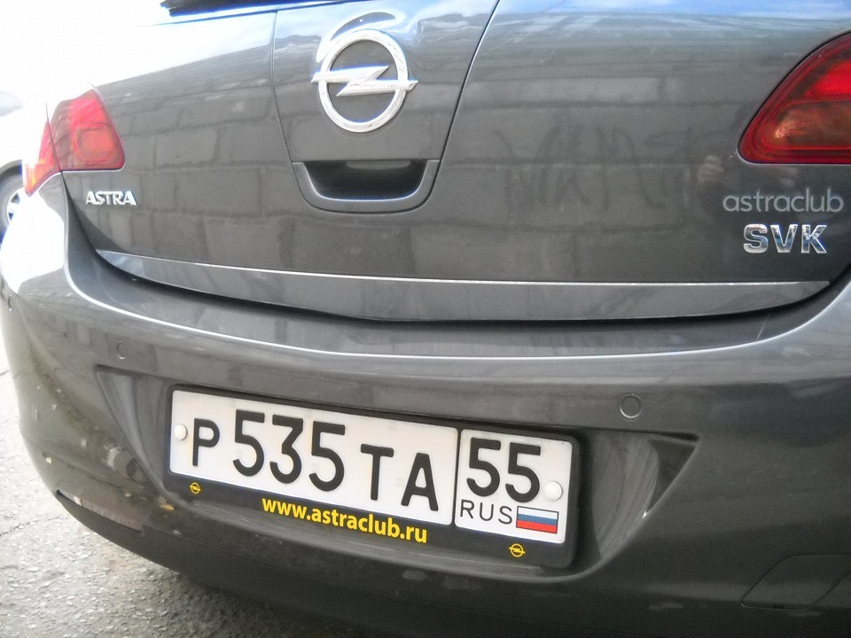 Кромка багажника (нерж) для Opel Astra J 2010-2024 гг - фото 3 - id-p11857047