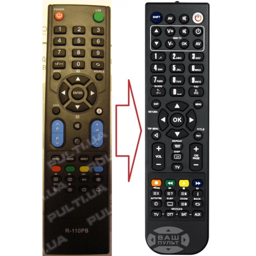 Пульт для телевізора DAEWOO R-110PB (аналог), фото 1