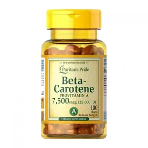 Бета Каротін (Вітамін А) Puritan's Pride Beta-Carotene 7500 mcg 100 softgels