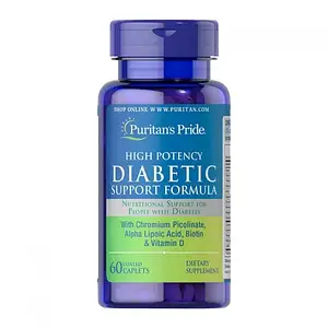 Вітаміни для людей з діабетом Puritan's Pride Diabetic high potency support formula 60 caplets