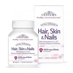 Вітаміни для волосся шкіри та нігтів 21st Century Hair, Skin & Nails 90 tabs