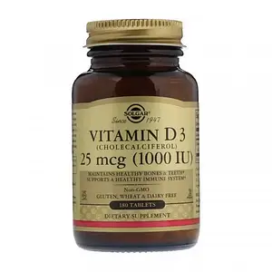 Вітамін Д3 Solgar Vitamin D3 1000 IU 180 tab