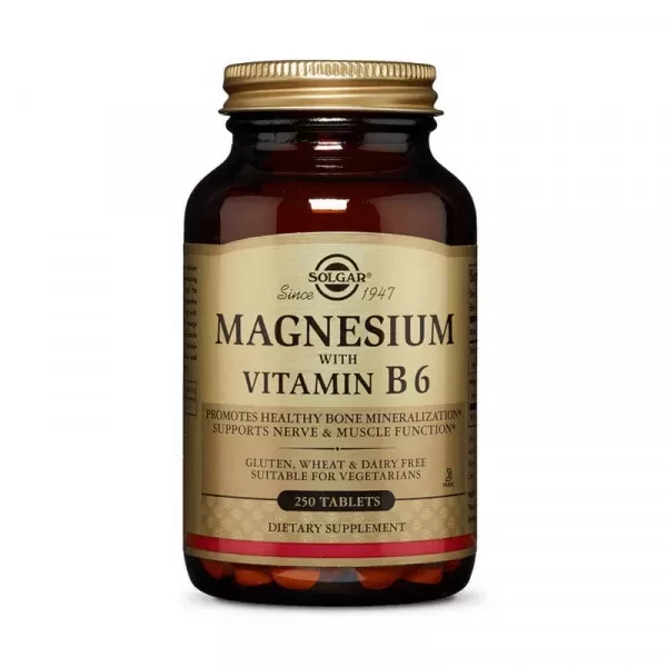 Solgar Magnesium with Vitamin B6 250 tab, фото 1
