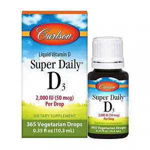 Рідкий Вітамін Д3 Carlson Labs Super Daily D3 Liquid 2000 iu 10,3 ml