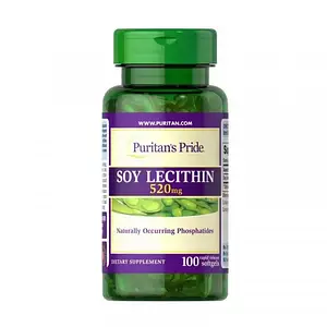 Соєвий Лецитин Puritan's Pride Soy Lecithin 520 mg 100 softgels
