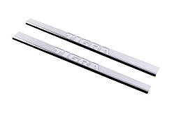 Накладки на пороги Carmos (2 шт, нерж.) для Opel Tigra 2001-2009 рр