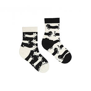 Шкарпетки дитячі Sammy Icon Bicker чорно-білі "Кіт і собака"