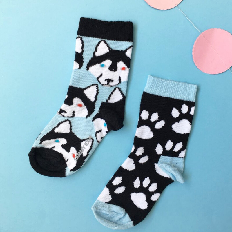 Шкарпетки різнопарні дитячі Sammy Icon Balto "Хаскі і сліди", фото 1