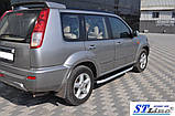 Бокові пороги RedLine Black (2 шт., алюм.) для Nissan X-trail T30 2002-2007рр, фото 2