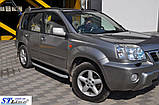 Бокові пороги RedLine Black (2 шт., алюм.) для Nissan X-trail T30 2002-2007рр, фото 3