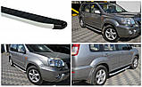 Бокові пороги RedLine Black (2 шт., алюм.) для Nissan X-trail T30 2002-2007рр, фото 5