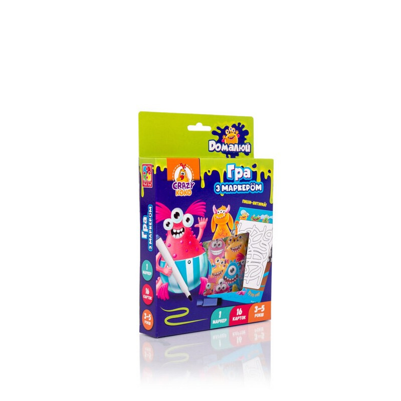 Гра розвиваюча Пиши та витирай. Монстрики 3-5 років Укр Vladi Toys