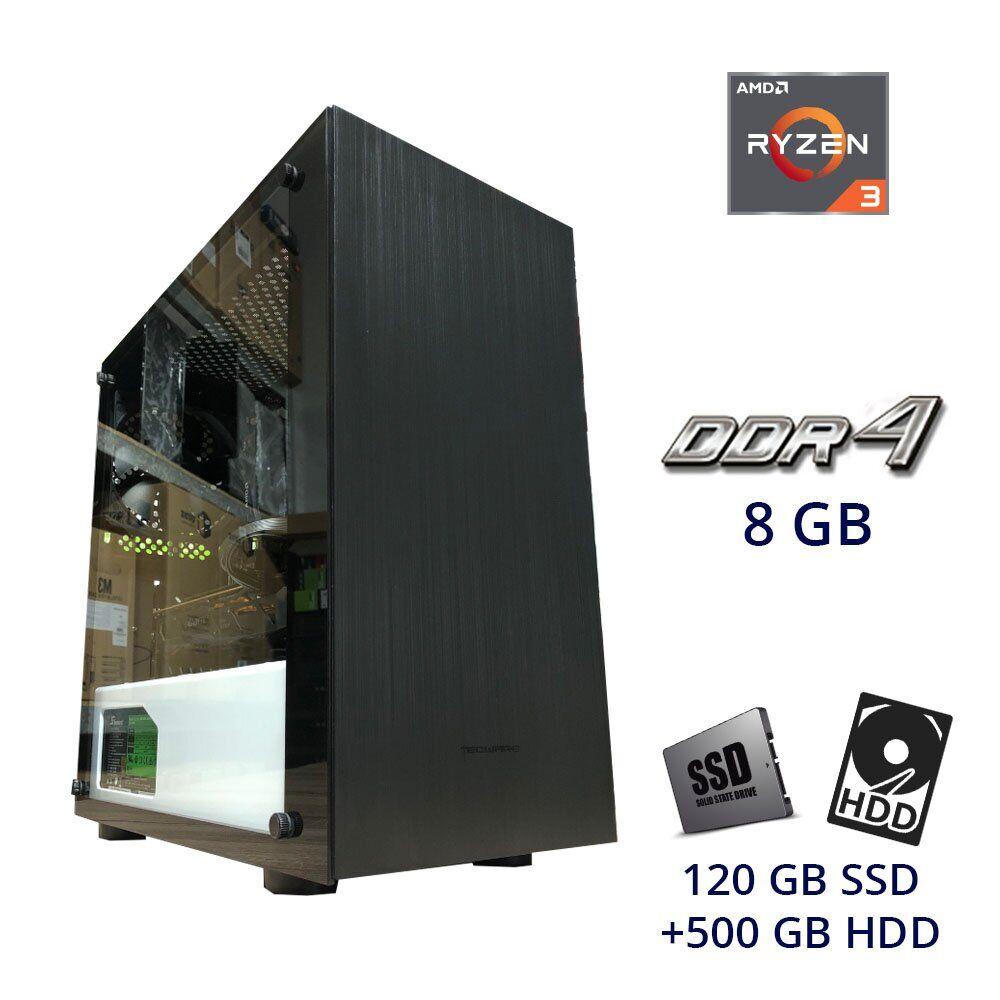 Ігровий ПК Nexus / Ryzen 3 1200 4 ядра 3.1 3.4 GHz / 8GB DDR4 / 120GB SSD+500GB HDD / Radeon RX 470 G1 4 GB GDDR5