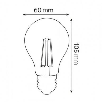Світлодіодна лампа філаментна 8W A60 Е27 4200K Код.59802, фото 2