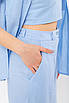 Голубые женские брюки изо льна, фото 5