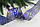 Стрічка новорічна 6,3 см "Метелики на мішковині", синя, рулон 22,5 метра, фото 2