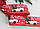Стрічка новорічна 6,3 см " Машина з ялинкою", червона, рулон 22,5 метра, фото 3