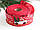 Стрічка новорічна 6,3 см " Машина з ялинкою", червона, рулон 22,5 метра, фото 2