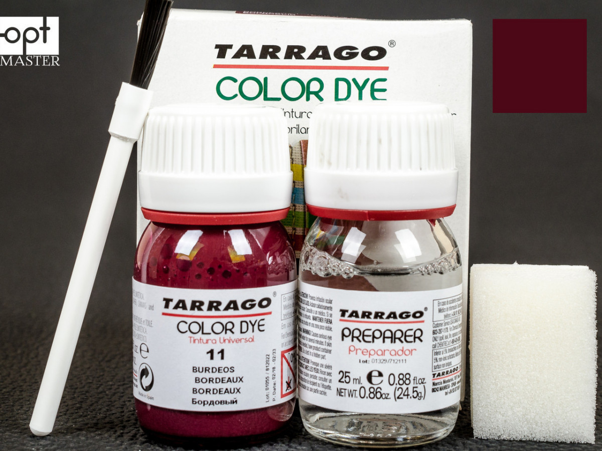 Фарба для шкіри бордова + очищувач Tarrago Color Dye, 2*25 мл,TDC05(11)