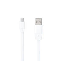 Кабель Optima Flat Speed microUSB - USB 1м для зарядки і передачі даних White (C-014)