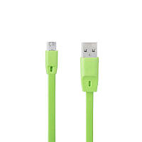 Кабель Optima Flat Speed microUSB - USB 1м для зарядки і передачі даних Green (C-014)