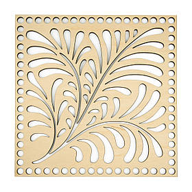 Денце з фанери квадратне, ажурне -01 (14 см)